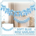 thumbnail image 6 of Soft Blue Bow Garland - 1 String with 8 Satin Bows, Decorative Ribbon Banner for Home, Party, Wedding, Baby Shower, Birthday Decorations, 6 of 6