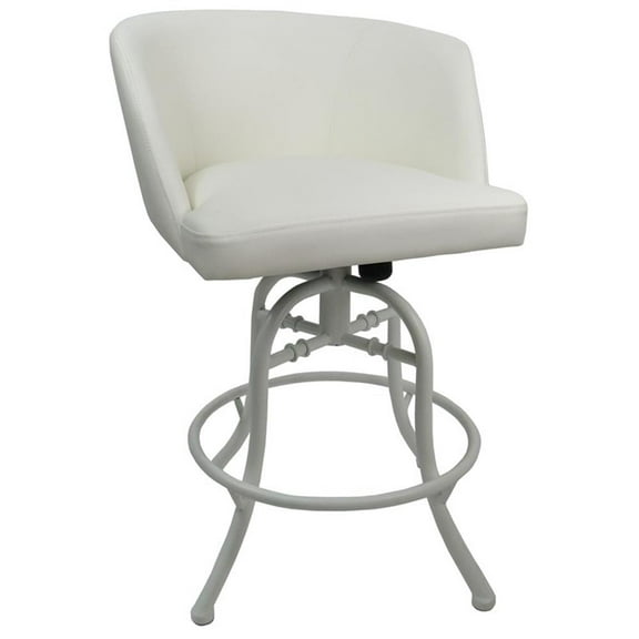 Swivel Tilt Metal Bar Stool 30" Joey - Snow White - White
