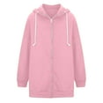 thumbnail image 6 of fartey Oversized Hooded Sweatshirts for Women Fleece Lined Full Zip Long Hoodies Baggy Cozy Long Sleeve Solid Hooded Coats With Pockets Drawstring, 6 of 7