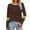 Brown, variant on Womens Tops Long Sleeve Round Neck Striped Color Block Tunic Tops Casual Loose Fit Comfortable Soft Basic Tee Blouse