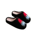 thumbnail image 4 of Lovskoo Women's Christmas Slippers Indoor Soft Warm Fleece Bedroom Reindeer Slippers Fall Winter Home Slippers Black, 4 of 5