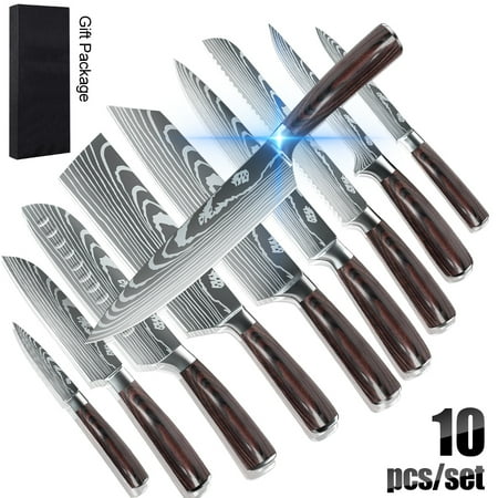 

Kitchen Knife Set DFITO 10-Piece Kitchen Knife Set Stainless Steel Forged Ultra Sharp Blades Chefs Knife Set with Gift Box