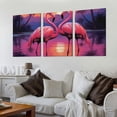 thumbnail image 2 of Shadudu Flamingos Sunset Palm Trees Canvas Wall Decor Triptych Set of 3 for Living Room Bedroom Home Office - 12x16 inches Each 12"x16"x3pcs, 2 of 6