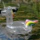 thumbnail image 2 of Clear Glitter Flamingo Unicorn Swimming Ring, 2 of 2
