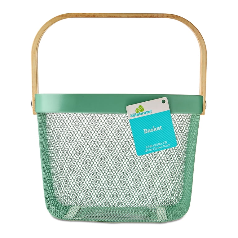 Square Mesh Basket, Green, 10