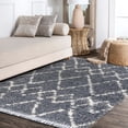 thumbnail image 4 of JONATHAN Y MERCER SHAG 4 x 6 Area Rug, Mercer Plush Tassel Moroccan Geometric Trellis - Blue/Cream, MCR102A-4, 4 of 4