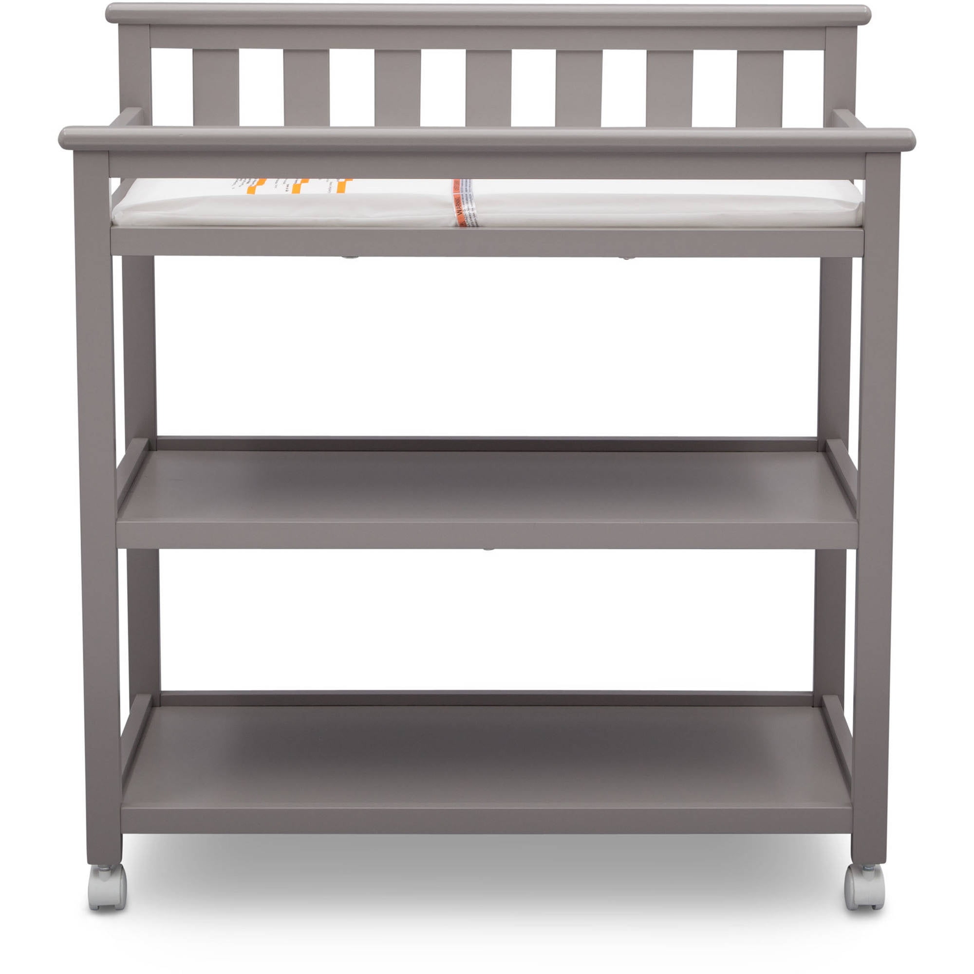 Delta Children Flat Top Changing Table with Casters, Greenguard Gold Certified, Grey
