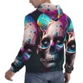 thumbnail image 6 of Pofeuu Modern Abstract Colorful Skull B Print Mens Casual Hooded Collar Drawstring Hoodies Pullover Sweatshirts Casual Long Sleeve Shirts-3X-Large, 6 of 7