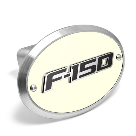 iPick Image for Ford F-150 3D Logo Night Glow Luminescent Oval Billet Aluminum 2 inch Tow Hitch Cover, Official Licensed