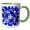 Green/White, variant on 3drose, Geometric Shapes Pattern Blue Black on White Background, 11oz Mug