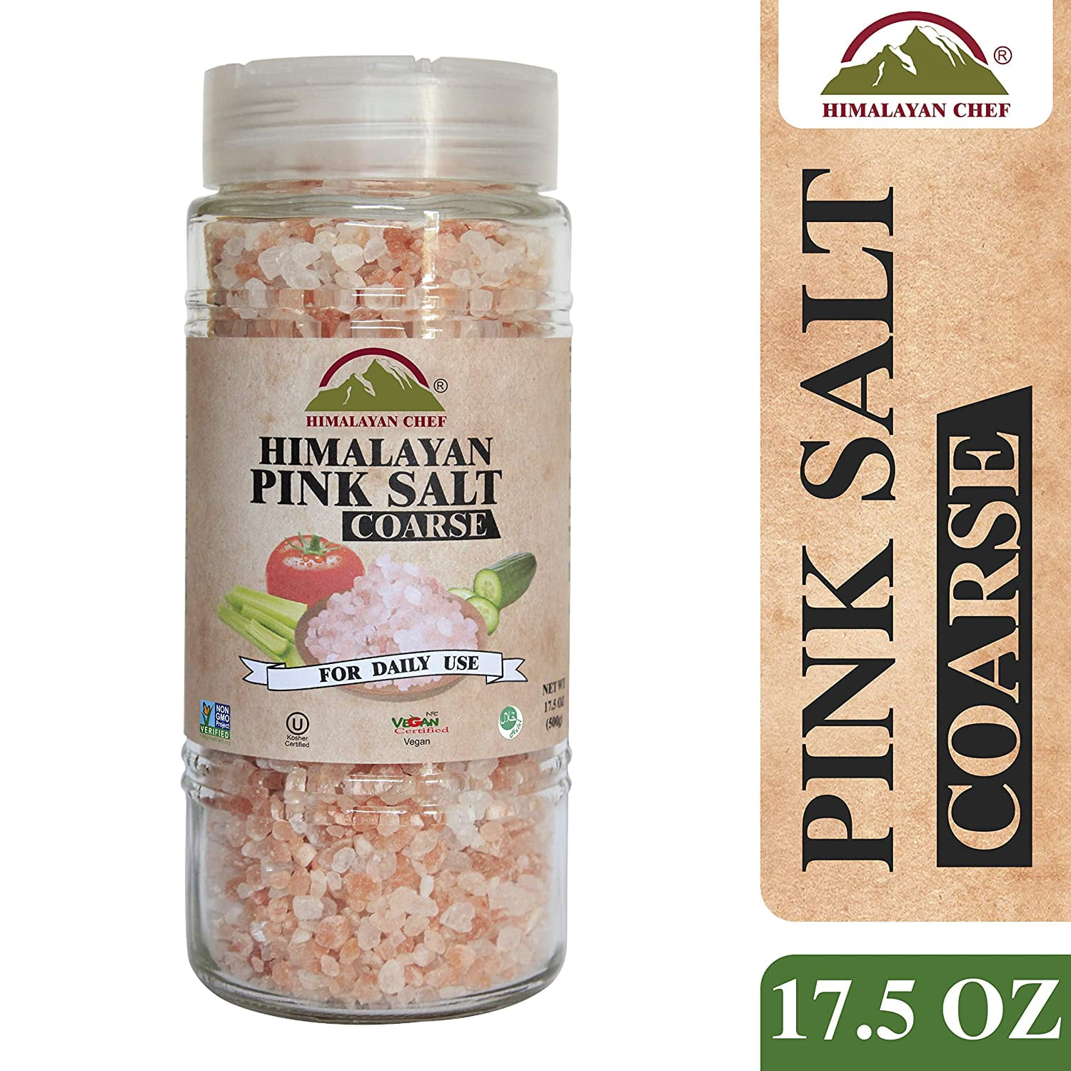 Himalayan Chefs Himalayan Pink Salt, Coarse Grains Crystals Salt in