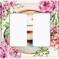 thumbnail image 2 of Metal Light Switch Wall Plate Outlet Cover (Coffee Mocha Espresso Cup Smiley Face Pink Roses - Double Rocker), 2 of 2