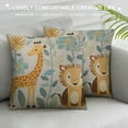 thumbnail image 3 of COMIO Throw Pillow Covers For Couch Animal Bed Or Sofa Pillows Case Funny Elephant Lion Giraffe Monkey Tree Colorful Funny Decorative Square Cushion Cover, 3 of 5