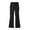 Black, variant on Kids Uniform Pants Elastic Waist Front Zipper Flare Pants Khaki School Pants for Girls School Clothes Size 5-16 Years