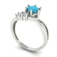 thumbnail image 2 of Three-Stone Engagement Ring for Women - 0.87ct Simulated Turquoise in 14K White Gold Promise Ring, 2 of 6