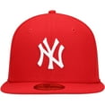 thumbnail image 2 of Men's New Era Red New York Yankees White Logo 59FIFTY Fitted Hat, 2 of 5