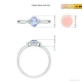 thumbnail image 4 of ANGARA Natural Oval Tanzanite Split Shank Ring with Trio Diamonds in 14K White Gold for Women (Size-6x4mm) | December Birthstone, Anniversary, Jewelry Gift for Women | Natural Tanzanite Ring, 4 of 8