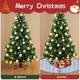thumbnail image 4 of 48 Inch Christmas Tree Skirt – Velvet Plush Tree Mat, Soft Thickened Polyester with Red Ties, Single-Sided Printing, Available in 30in/36in/48in, Perfect for Holiday Xmas Tree Decoration, 4 of 7
