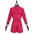 thumbnail image 6 of Rise of Red Halloween Cosplay, Pink Princess Dress Halloween Costumes, Long Sleeve Pink Outfit with Gloves Belt, for Cosplay Party Masquerade, 110, 6 of 7