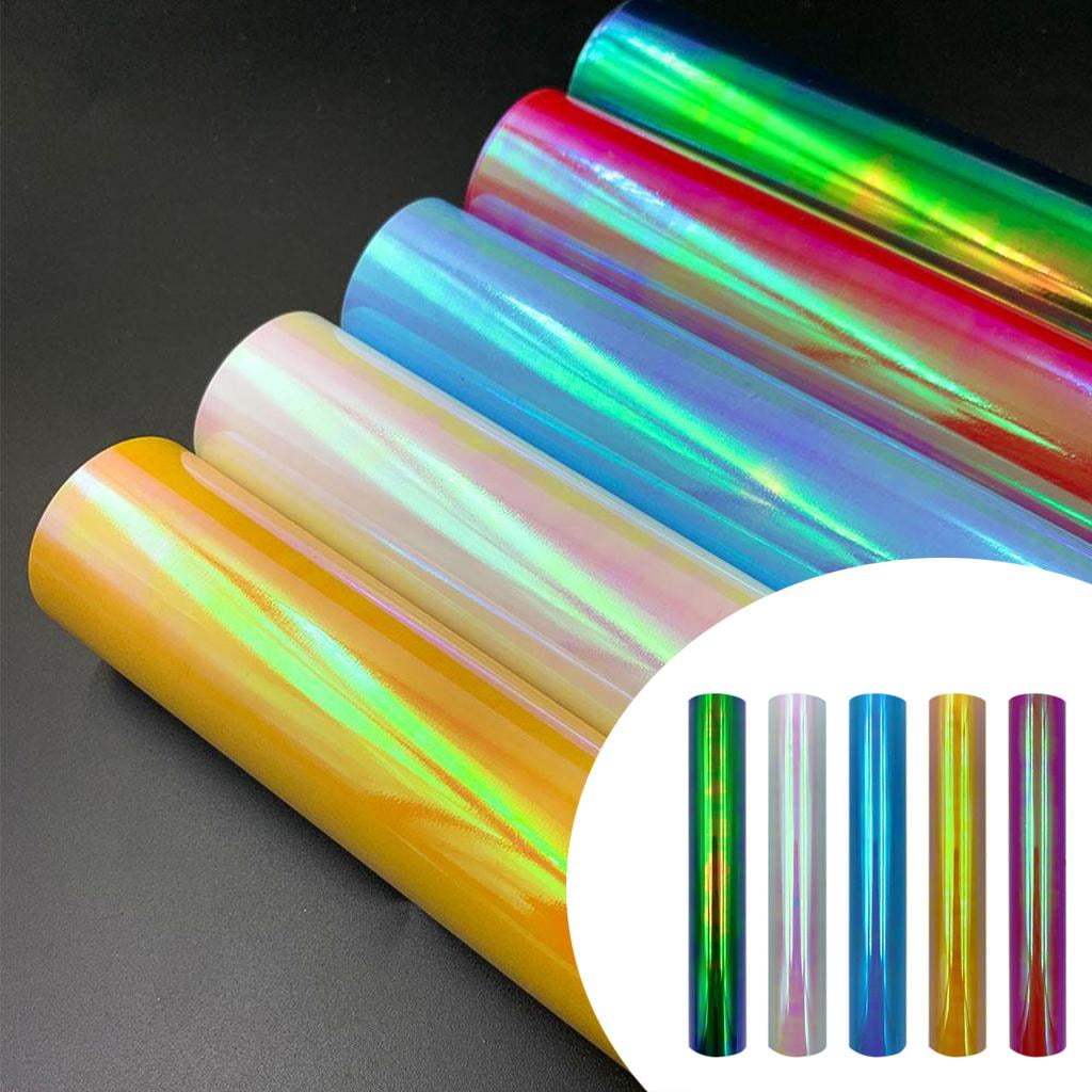GUOOL 2x Holographic HTV Transfer Bundle - 5Roll (12" X 1") - for Press Machine - Perfect for , Bag ,Shoes, Other Fab