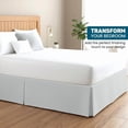 thumbnail image 2 of 550-TC Egyptian Cotton Dust Ruffle/Bed Skirt Queen Size 1-Pieces Split Corner Tailored Bed Skirt 6" Inch Drop Length Silver Grey Stripe, 2 of 5