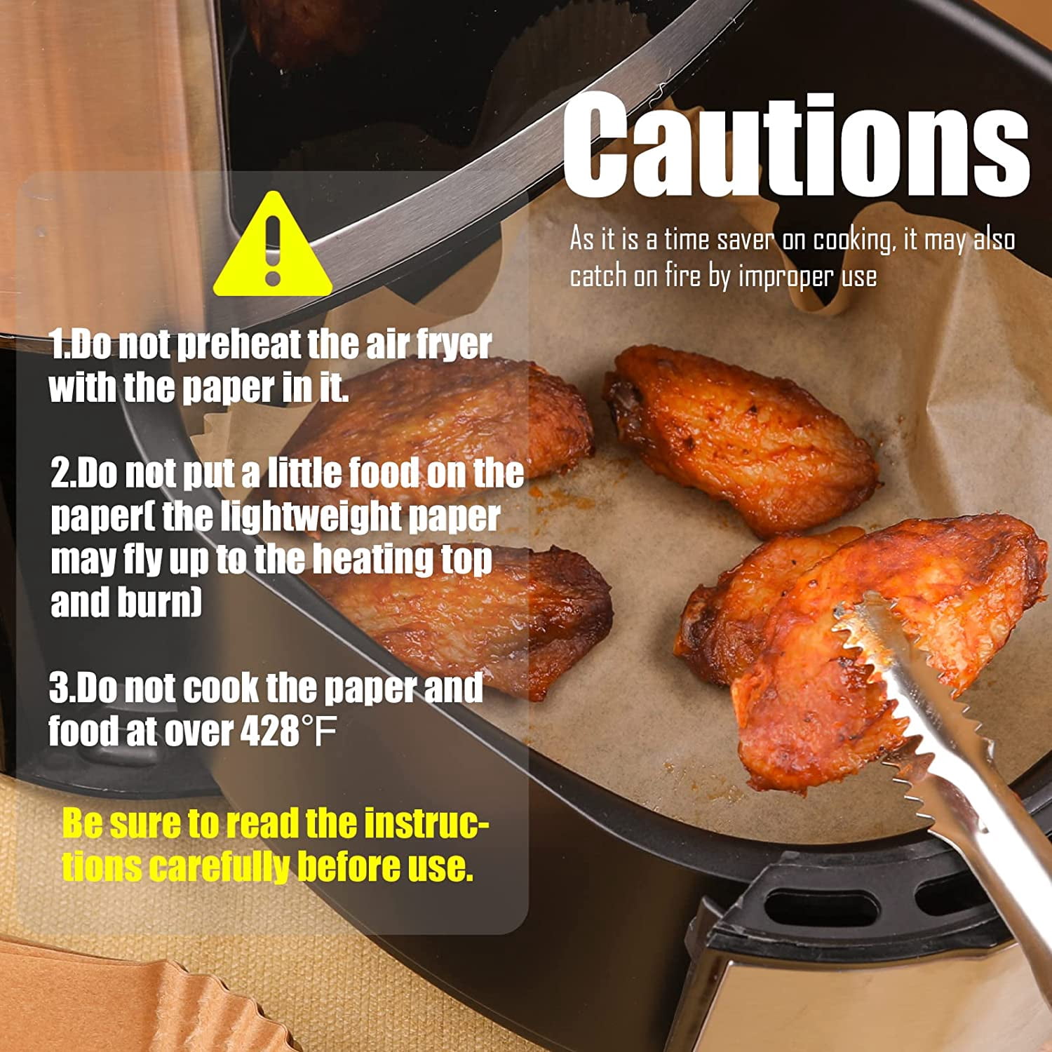 Disposable Paper Liner Square 250 Pcs for 5 to 8 Qt Air Fryer Baskets, Non-stick Oil-proof Parchment Liner Cooking Paper