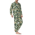 thumbnail image 2 of Fotbe Animal Heads Pattern Long Sleeve Pajama Set for Men,Sleepwear Set,2-piece Loungewear Set,Soft PJs Comfy Nightwear with Pockets-Medium, 2 of 7