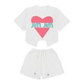 thumbnail image 3 of TAIAOJING Girls Summer Outfits Sets 2PCS Sets Casual Short Sleeve Tops And Shorts Printed Playwear Comfortable Clothes For Toddler Kids Teen Age 4 15 Relaxed Fit 6-7Y, 3 of 9