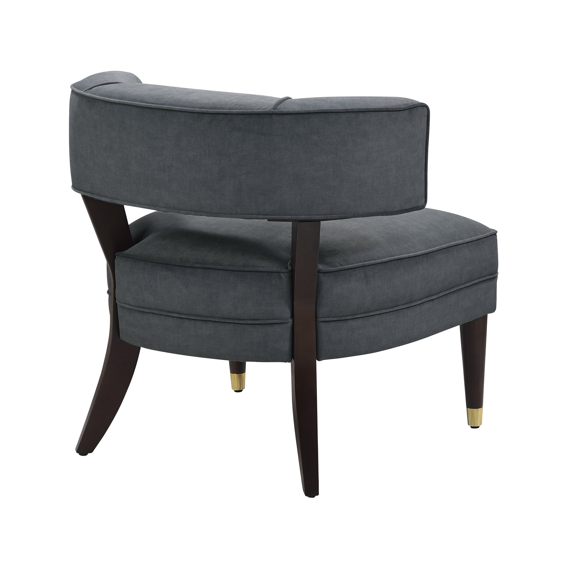 OakvillePark Rowanleigh Velvet Curved Back Accent Chair, Dark Gray