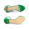 thumbnail image 4 of BLISSFUL STEP Women's Shoes Kitten Heel Ankle Strap Open Toe Sandals Green 8.5, 4 of 7