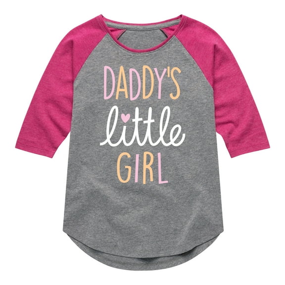 Instant Message - Celebrate Family - Daddy's Little Girl - Toddler & Youth Girls Raglan Graphic T-Shirt