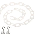 thumbnail image 1 of Cadena de plástico de 13 pies Uxcell, cadena de estanchión de seguridad con 2 ganchos magnéticos para control de multitudes, blanca, 1 of 6