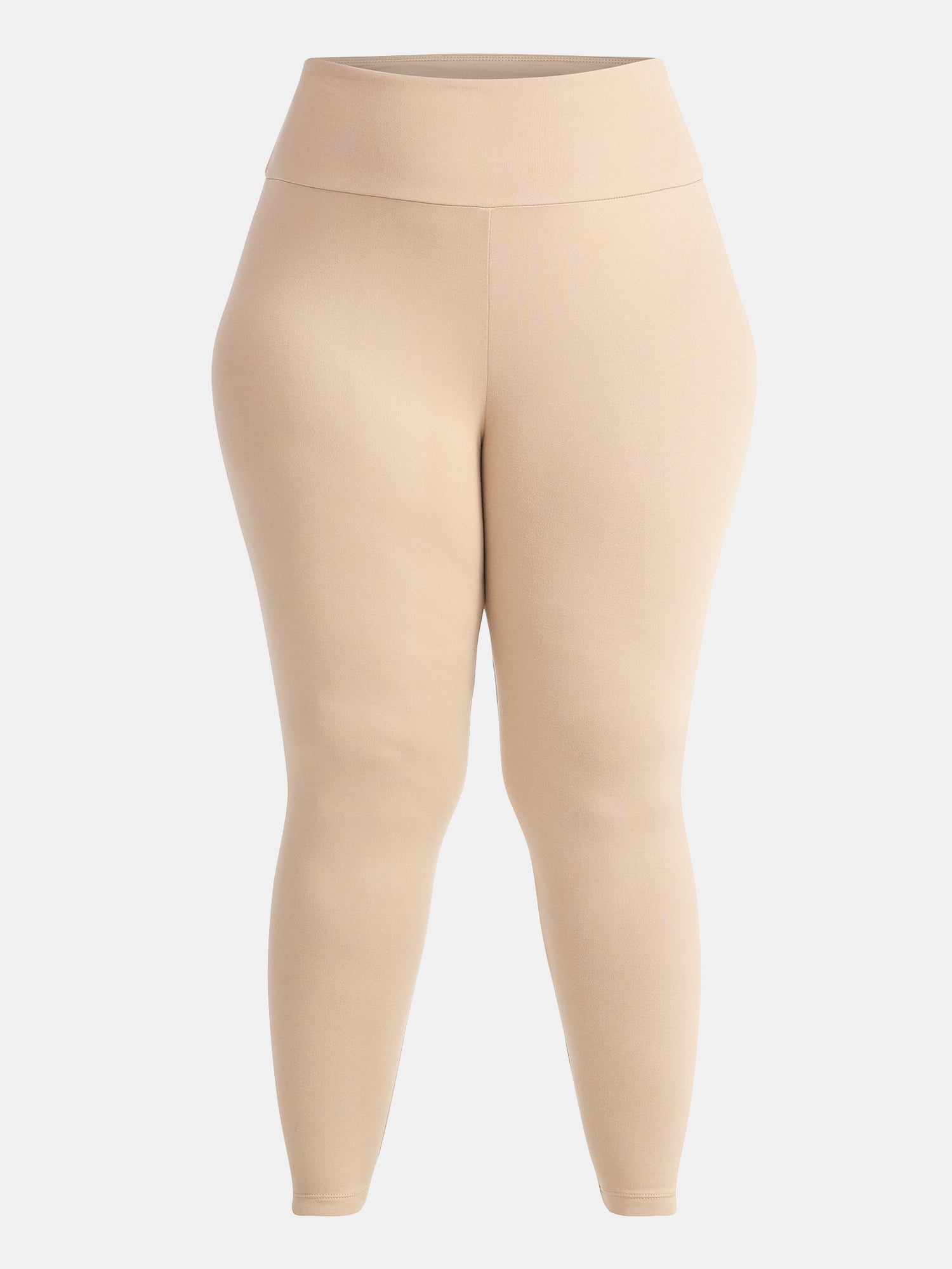 Feathers Plus size Women’s Cozy Lightweight Fleece-Lined Stretch Multipack Leggings for Everyday Wear, 2 Pack, Sizes 1X-4X