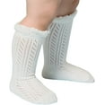 thumbnail image 3 of CAILDANL CAILDANL Baby Girls Knee High Socks Hollow Out Anti-skid Knitting Stockings Suitable for 0-2 Years Infants Toddlers, 3 of 8
