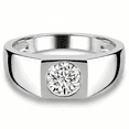 thumbnail image 7 of Pompeii 1 Ct Solitaire Lab Grown Men's Diamond Wedding Ring in 10k White Gold, 7 of 7