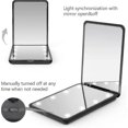 thumbnail image 4 of (Black)compact Mirror, Magnifying With Light, 1 X / 3 X 2-sided Magnetic Switch, Travel Makeup Mirror, 4 of 5
