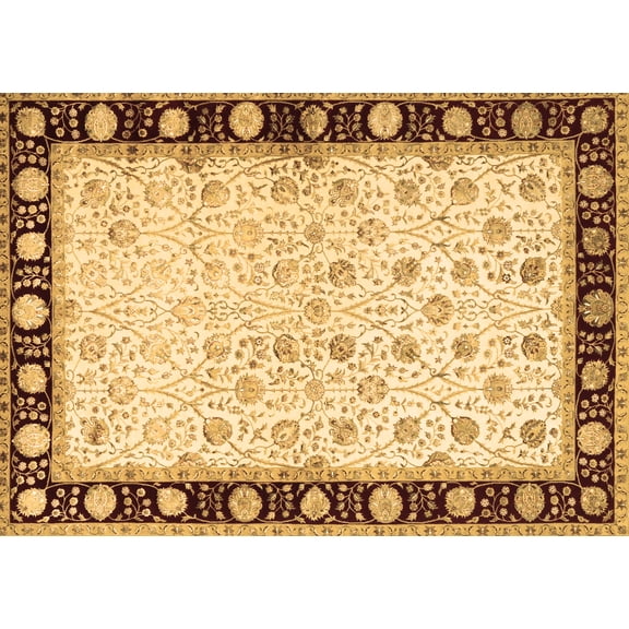 Ahgly Company Indoor Rectangle Persian Brown Traditional Area Rugs, 5' x 7'