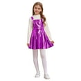 thumbnail image 2 of RUNQHUI Robe Évasée pour Filles Fête d'Anniversaire Robe à Bretelles Jupe Plissée Vêtements de Carnaval Violet 6, 2 of 6