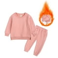 thumbnail image 2 of Godderr 2PCS Kids Girls Boys Clothes Outfits Toddler Baby Newborn Sweatshirt Tops +jogger Pants Outfits Padded Autumn Winter Trousers for 12M-7Y, 2 of 5