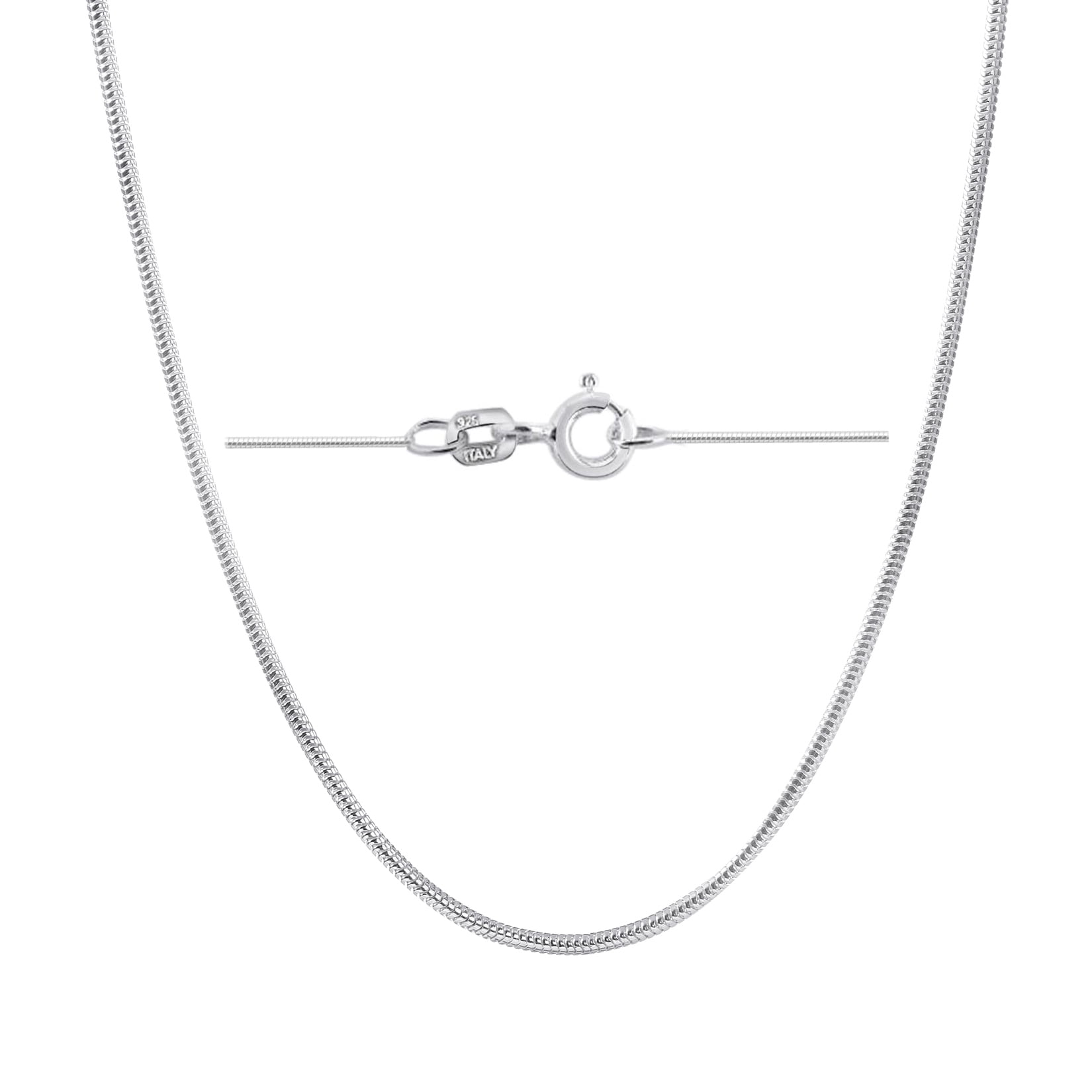Sterling Silver Womens 1mm Box Chain Sippy Cup Pendant Necklace