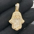 thumbnail image 2 of New 2ct 14K Yellow Gold Plated Silver Hamsa Hand Women's Pendant Lab Created Diamond, 2 of 3