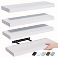 thumbnail image 2 of Modern Floating Shelves Set of 4 with Invisible Brackets, Wall Mounted Display Shelves for Bedroom Bathroom Kitchen Living Room, Decorative Storage Shelving for Home Wall Decor, 2 of 13