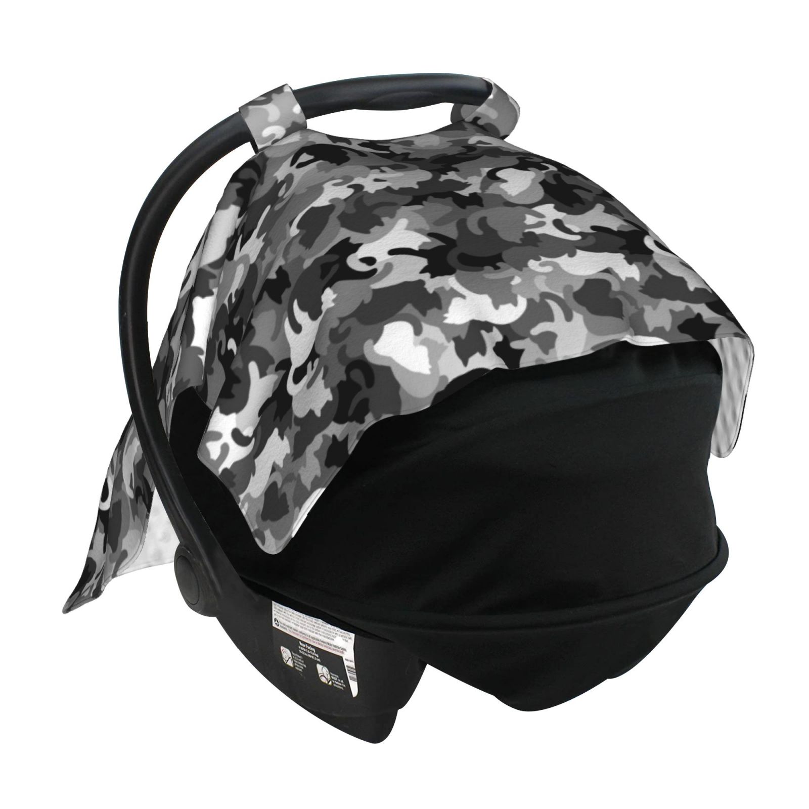 Car Seat Cover Baby - Grey Cat Camouflage Breathable Infant Car Seat Cover for Baby Carseat, Lightweight Comfort Baby Essentials Must Haves Newborn Stuff for Girl Boy