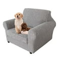 thumbnail image 6 of Eurhowing Jacquard Stretch Sofa Slipcover 2-Piece, Textured Couch Cover for Armchair, Washable Pet & Kid Friendly Furniture Protector, Light Gray, 6 of 8