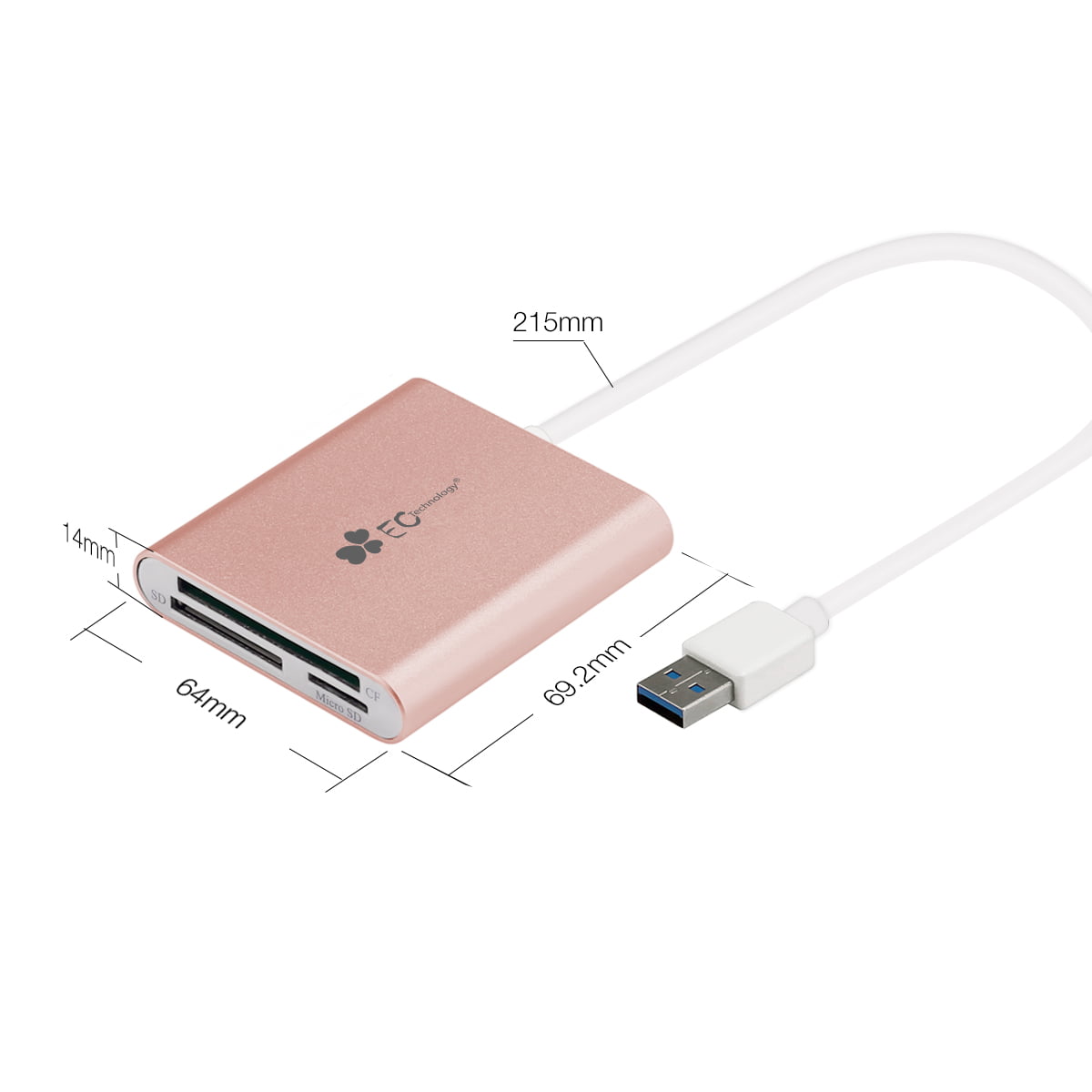 USB 3.0 3 in 1 Lightweight Practical Memory Card Reader High Speed Computer 