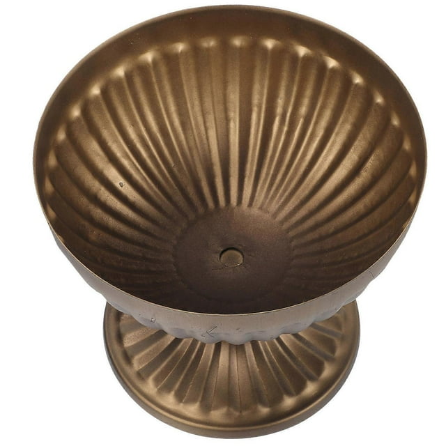 Decorative Iron Flower Pot in Coffee Color for Decoration and Floral Arrangement 10.5 Inches