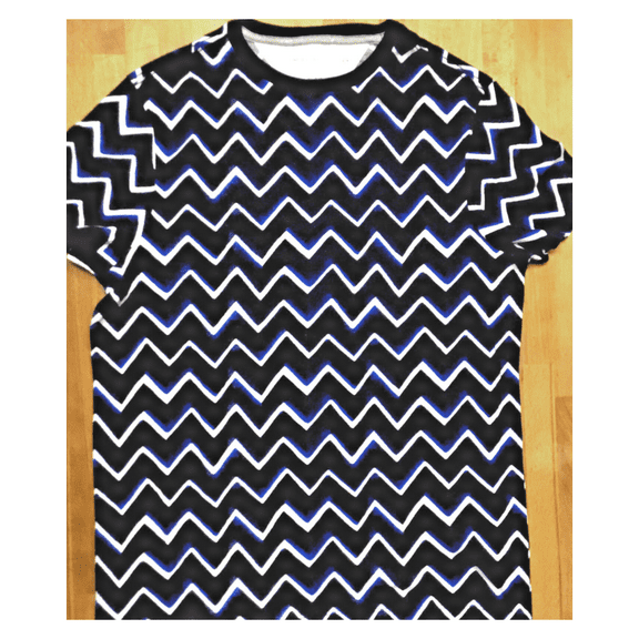 34.99 Tommy Hilfiger Women's Tee Shirt Zig-Zag Ink Print Cotton XS