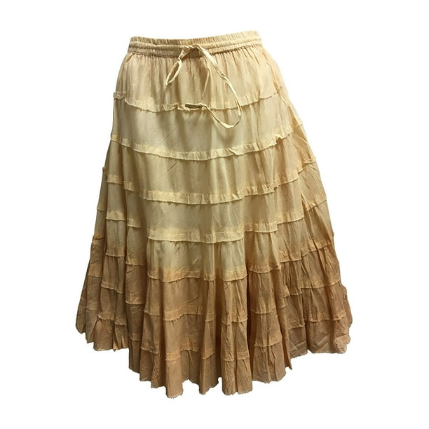 Ambey Craft Missy Plus Bohemian Gauze Cotton Tiered Crinkled