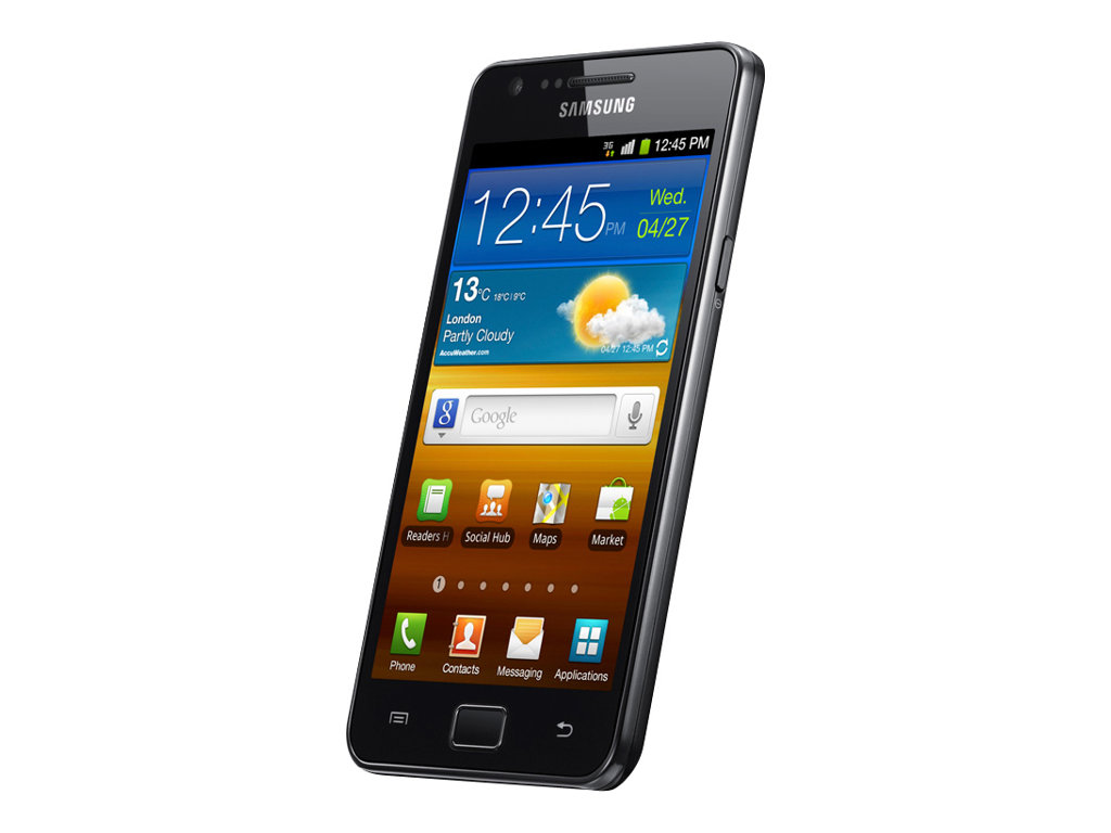 Samsung Galaxy S II - 3G smartphone / Internal Memory 16 GB - microSD slot - OLED display - 4.27" - 800 x 480 pixels - rear camera 8 MP - noble black