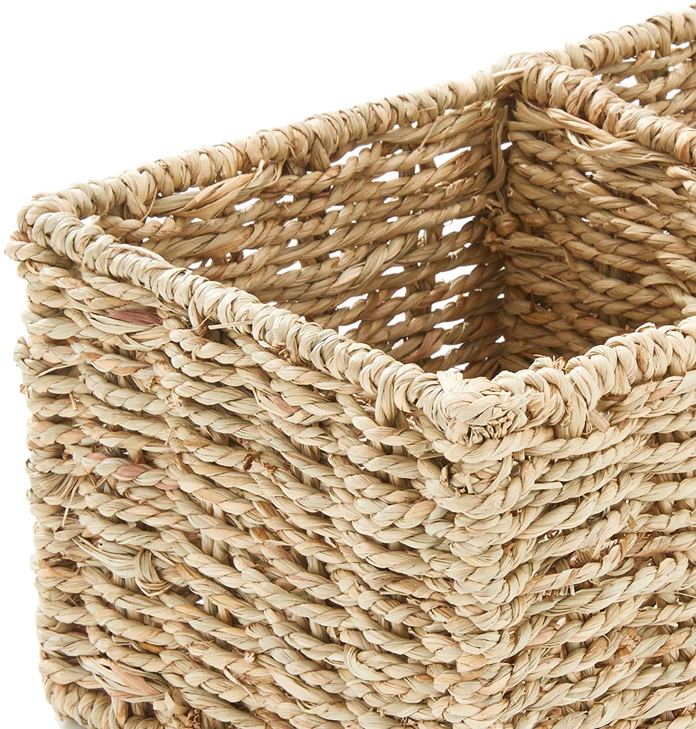 Americanflat Hand-Woven Seagrass Storage Basket - Countertop Organizer for Toilet Tank Top, Bathroom, Kitchen, 16.5 L x 6 W x 5 H inches